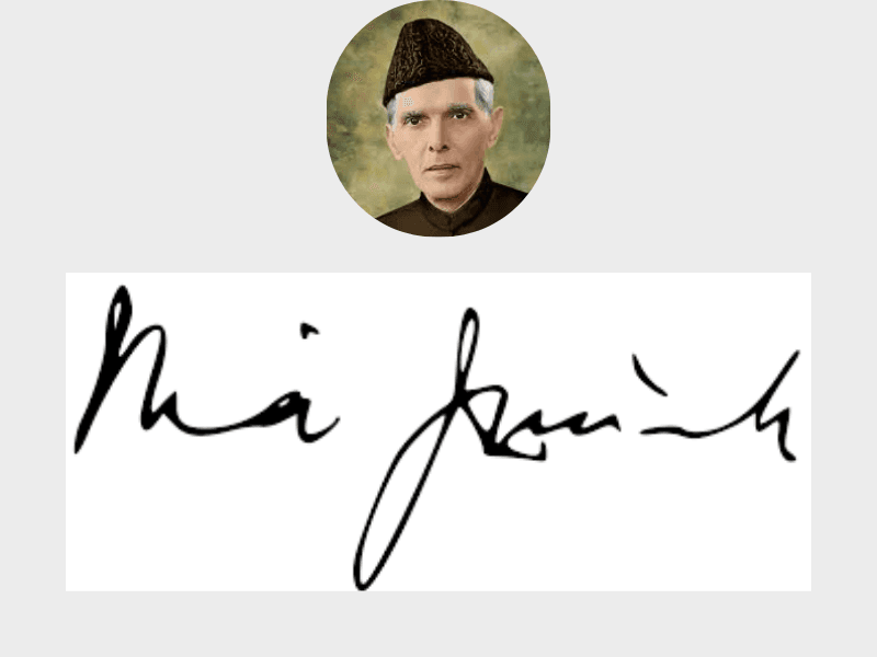 Quaid e Azam Signature