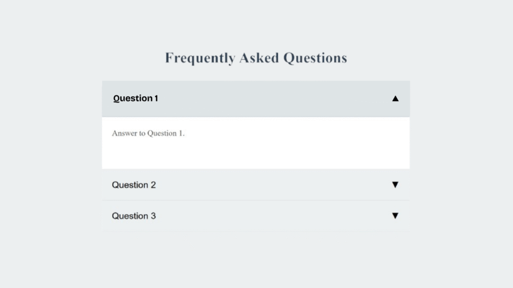 Collapsible FAQ with Triangle Indicators