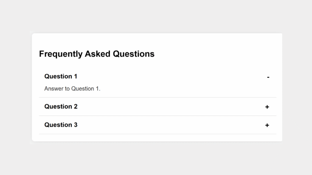 Divider Accordion with Plus Minus Icons