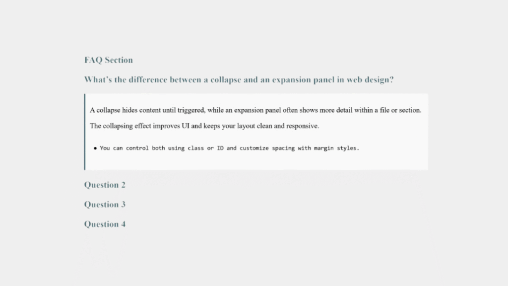 Modern FAQ with Feature snippets