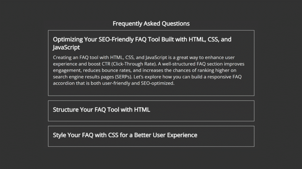 Newspaper Style FAQ with White Border